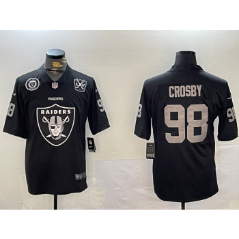 Nike Raiders 98 Maxx Crosby 65th Anniversary Black F.U.S.E Vapor Limited Jersey
