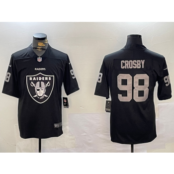 Nike Raiders 98 Maxx Crosby Logo Black F.U.S.E Vapor Limited Jersey