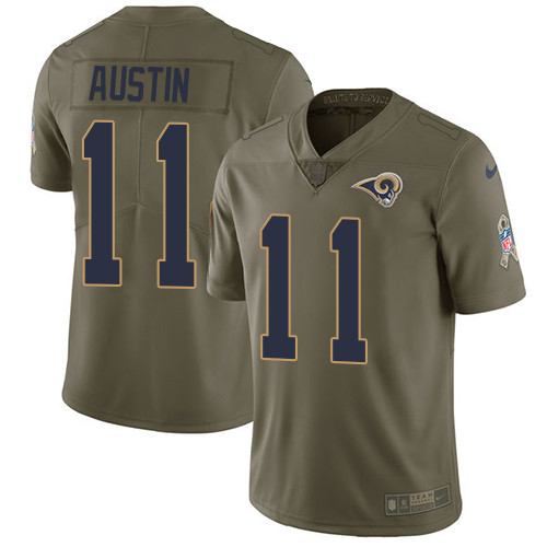  Rams 11 Tavon Austin Olive Salute To Service Limited Jersey