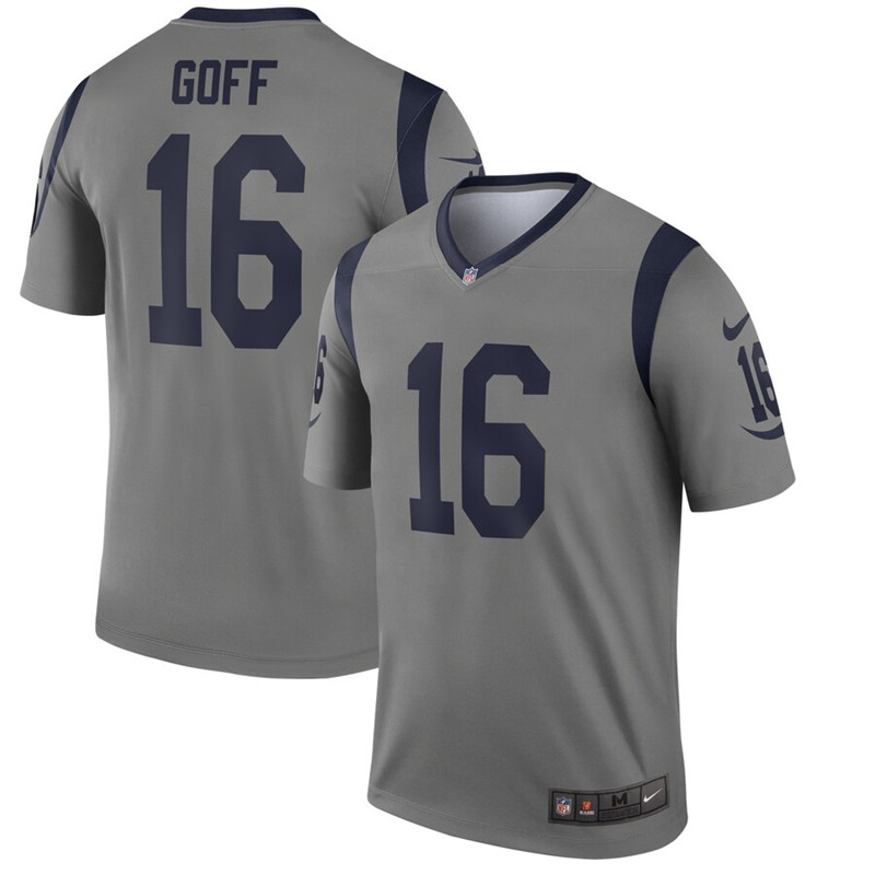 Nike Rams 16 Jared Goff Gray Inverted Legend Jersey