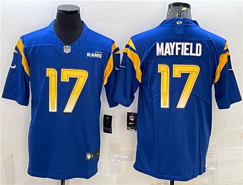 Nike Rams 17 Baker Mayfield Royal Vapor Untouchable Limited Jersey