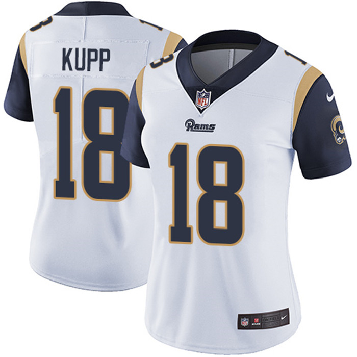  Rams 18 Cooper Kupp White Women Vapor Untouchable Limited Jersey