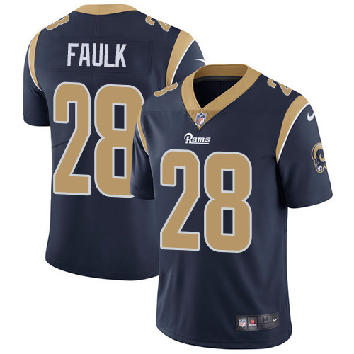  Rams 28 Marshall Faulk Navy Vapor Untouchable Player Limited Jersey