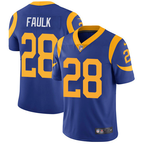  Rams 28 Marshall Faulk Royal Vapor Untouchable Player Limited Jersey