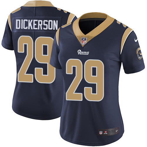  Rams 29 Eric Dickerson Navy Women Game Jersey