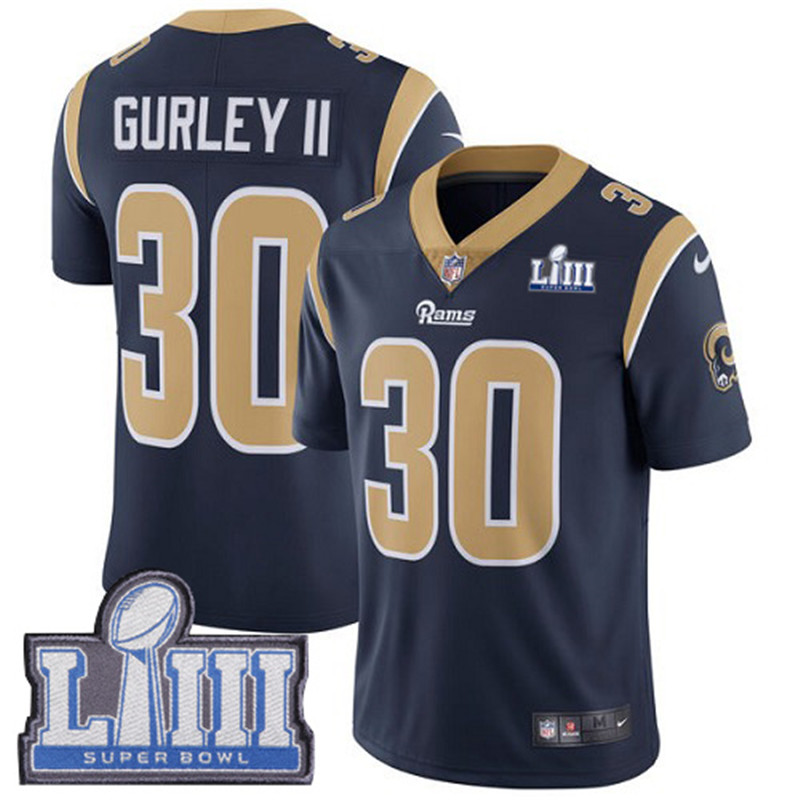  Rams 30 Todd Gurley II Navy 2019 Super Bowl LIII Vapor Untouchable Limited Jersey