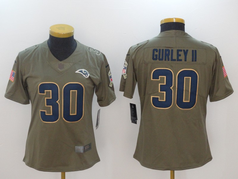 Nike Atlanta Falcons No21 Todd Gurley II Olive/Camo Women's Stitched NFL Limited 2017 Salute To Service Jersey