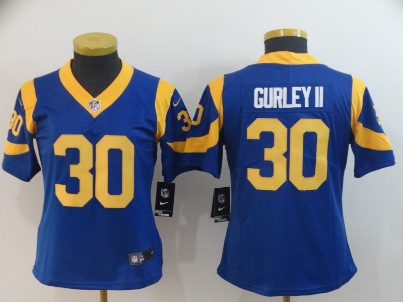  Rams 30 Todd Gurley II Royal Women Vapor Untouchable Limited Jersey