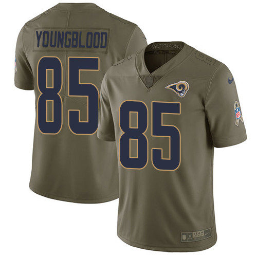  Rams 85 Jack Youngblood Olive Salute To Service Limited Jersey