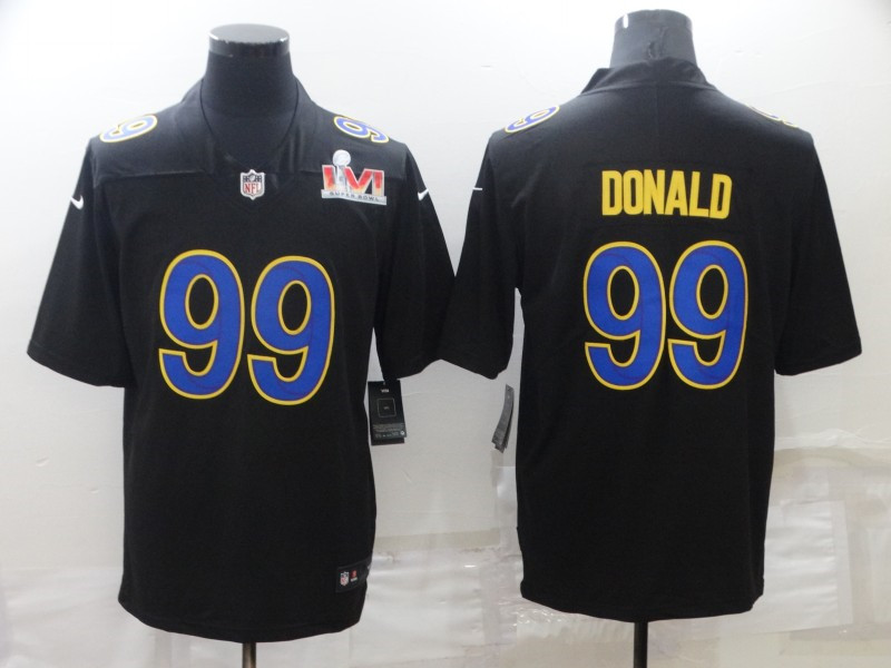 Nike Rams 99 Aaron Donald Black 2022 Super Bowl LVI Vapor Limited Jersey