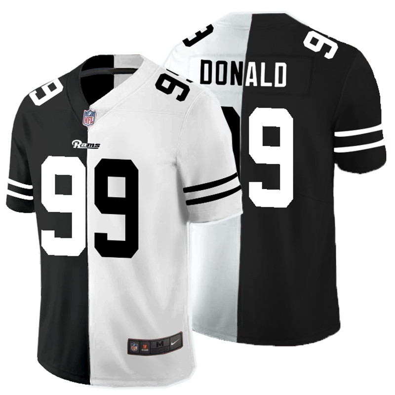 Nike Rams 99 Aaron Donald Black And White Split Vapor Untouchable Limited Jersey