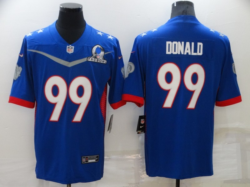 Nike Rams 99 Aaron Donald Blue 2022 NFC Pro Bowl Limited Jersey