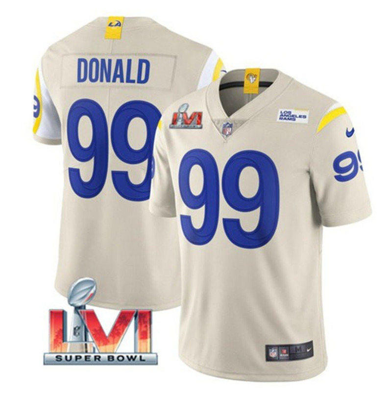 Nike Rams 99 Aaron Donald Bone 2022 Super Bowl LVI Vapor Limited Jersey