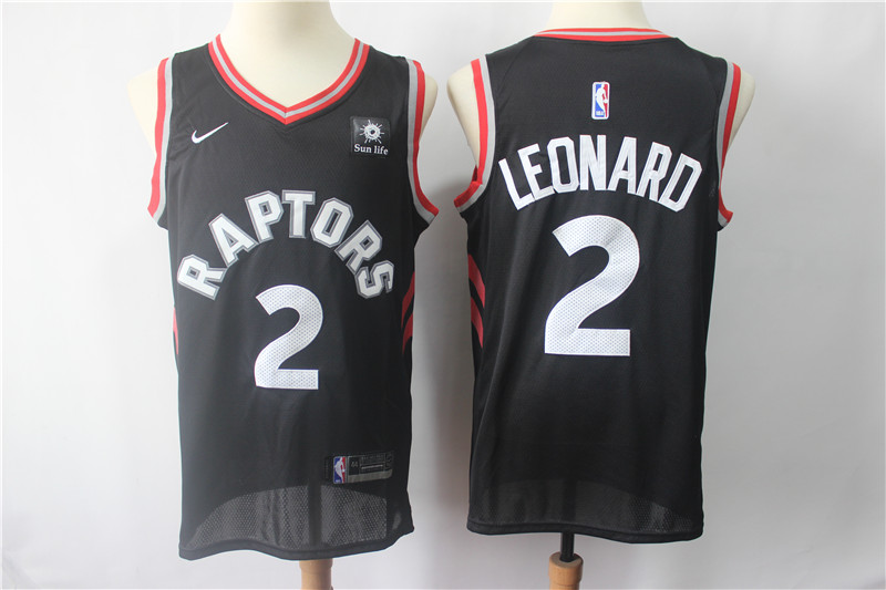  Raptors #2 Kawhi Leonard Black NBA Swingman Statement Edition Jersey