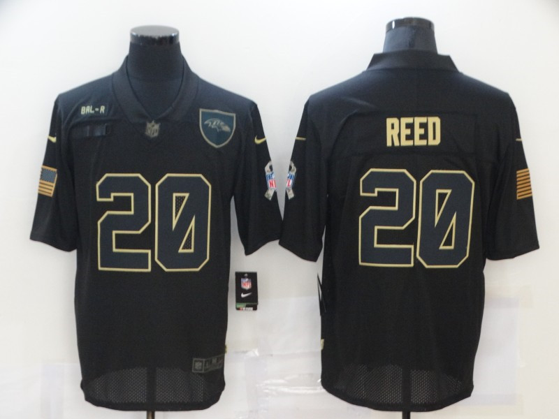 Nike Ravens 20 Ed Reed Black 2020 Salute To Service Limited Jersey