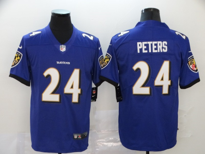 Nike Ravens 24 Marcus Peters Purple Vapor Untouchable Limited Jersey