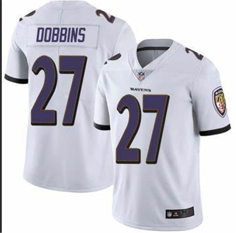 Nike Ravens 27 J.K. Dobbins White Vapor Untouchable Limited Jersey