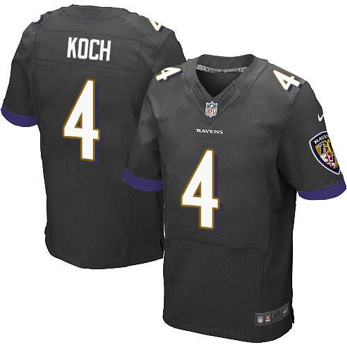  Ravens 4 Sam Koch Black Elite Jersey