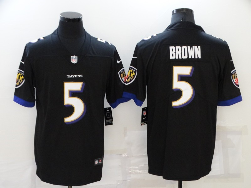Nike Ravens 5 Marquise Brown Black Vapor Untouchable Limited Jersey