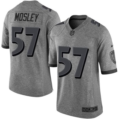  Ravens 57 C J Mosley Gray Men Stitched NFL Limited Gridiron Gray Jersey