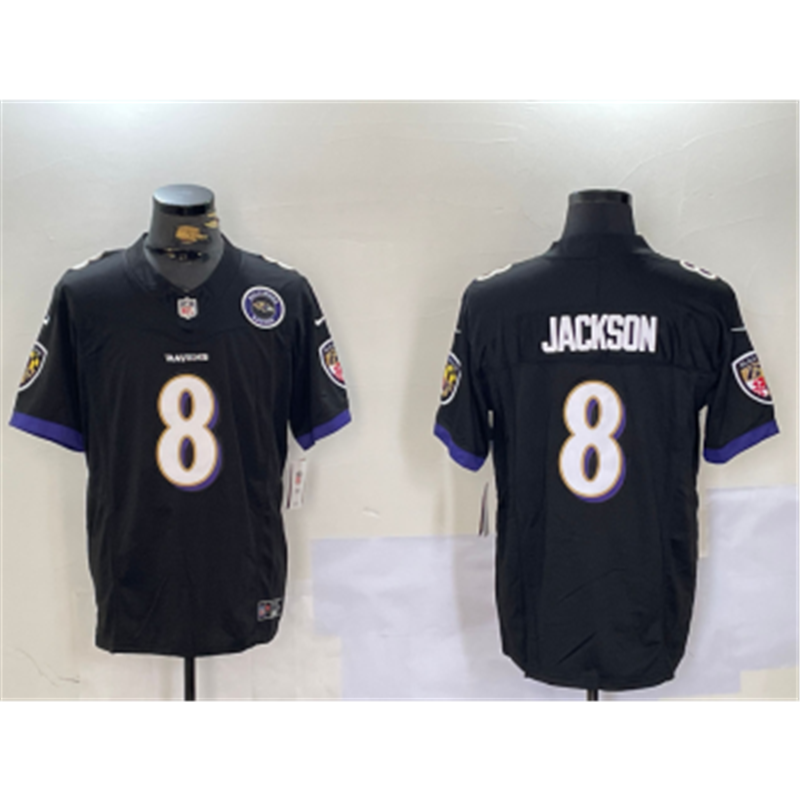 Nike Ravens 8 Lamar Jackson Black F.U.S.E. Vapor Limited Jersey