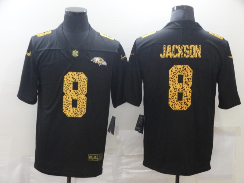 Nike Ravens 8 Lamar Jackson Black Leopard Vapor Untouchable Limited Jersey