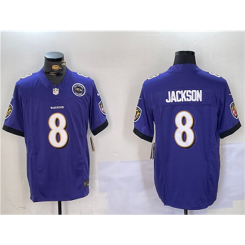 Nike Ravens 8 Lamar Jackson Purple F.U.S.E. Vapor Limited Jersey