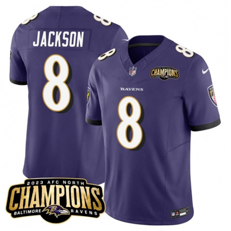 Nike Ravens 8 Lamar Jackson Purple With Patch Throwback Vapor Limited Stitched Jersey