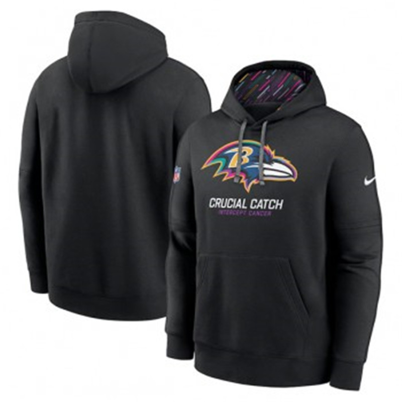 Nike Ravens Black 2024 Crucial Catch Club Pullover Hoodie