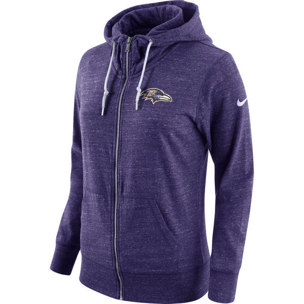  Ravens Fresh Logo Purple Women's Full Zip Hoodie