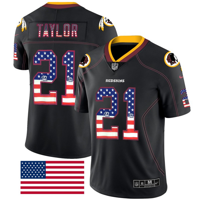  Redskins 21 Sean Taylor Black USA Flag Fashion Limited Jersey