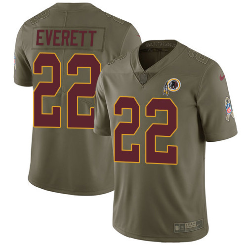  Redskins 22 Deshazor Everett Olive Salute To Service Limited Jersey