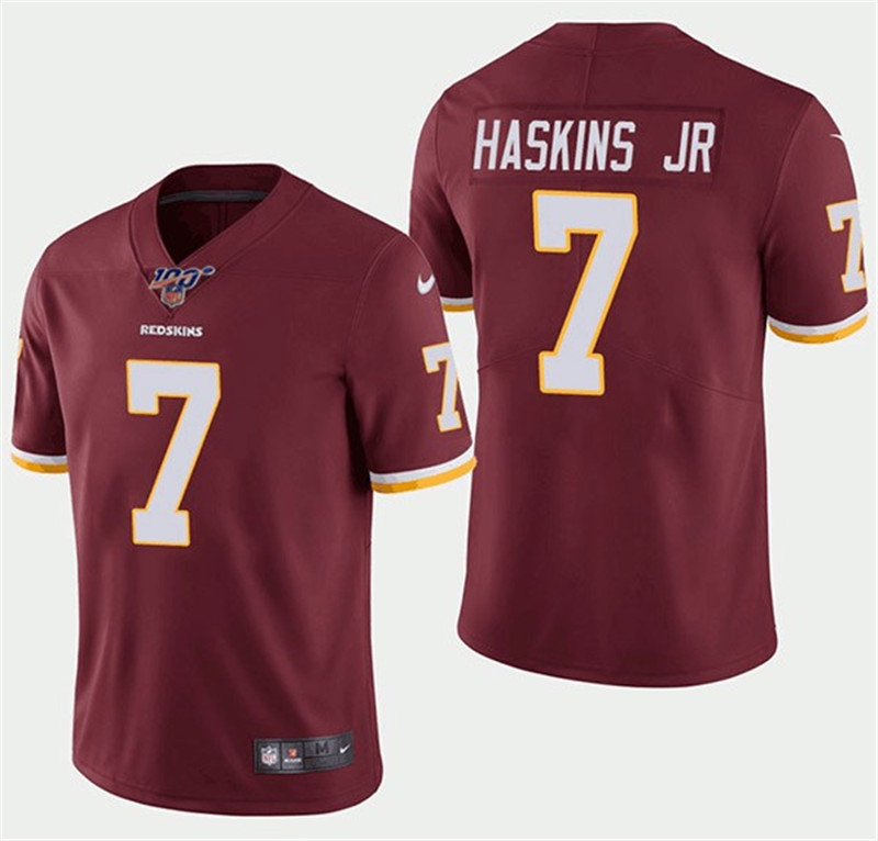 Nike Redskins 7 Dwayne Haskins Red 100th Season Vapor Untouchable Limited Jersey