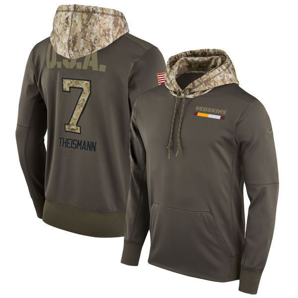  Redskins 7 Joe Theismann Olive Salute To Service Pullover Hoodie