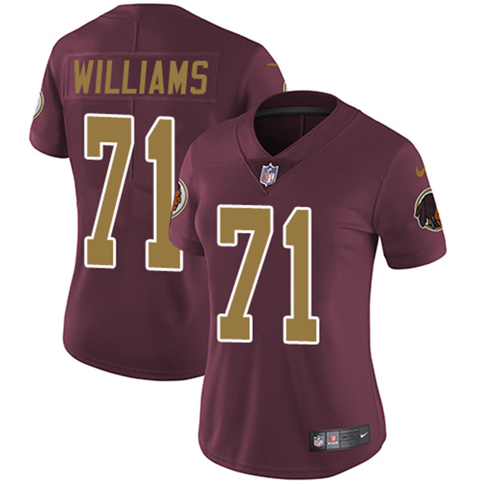  Redskins 71 Trent Williamsn Burgundy Red Alternate Women Vapor Untouchable Limited Jersey