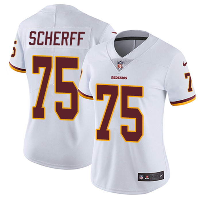  Redskins 75 Brandon Scherff White Women Vapor Untouchable Limited Jersey