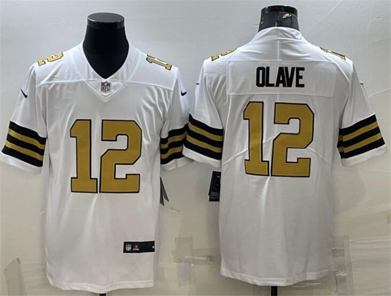 Nike Saints 12 Chris Olave White Color Rush Limited Jersey
