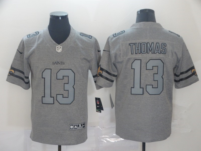 Nike Saints 13 Michael Thomas 2019 Gray Gridiron Gray Vapor Untouchable Limited Jersey