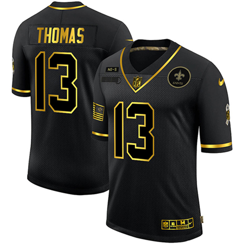 Nike Saints 13 Michael Thomas Black Gold 2020 Salute To Service Limited Jersey