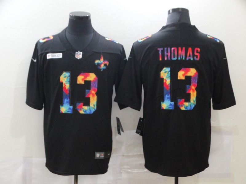 Nike Saints 13 Michael Thomas Black Vapor Untouchable Rainbow Limited Jersey