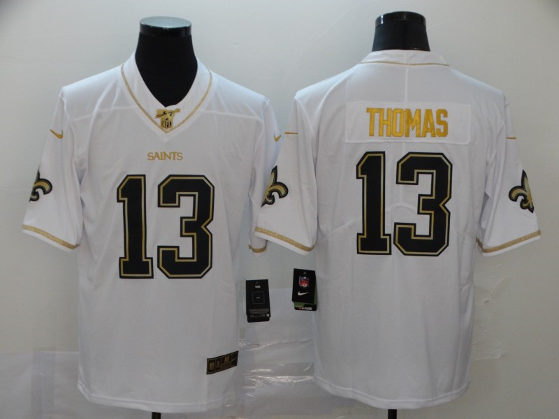 Nike Saints 13 Michael Thomas White Gold Vapor Untouchable Limited Jersey