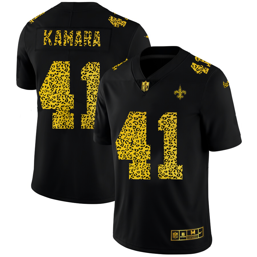 Nike Saints 41 Alvin Kamara Black Leopard Vapor Untouchable Limited Jersey