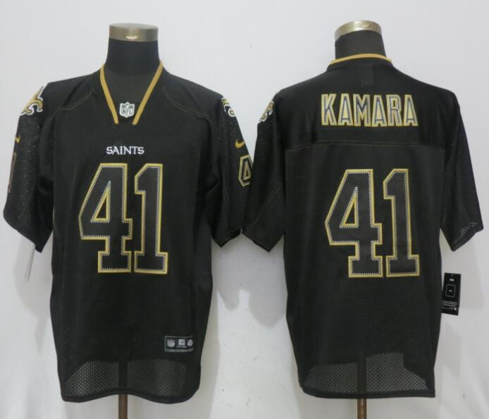  Saints 41 Alvin Kamara Black Lights Out Elite Jersey