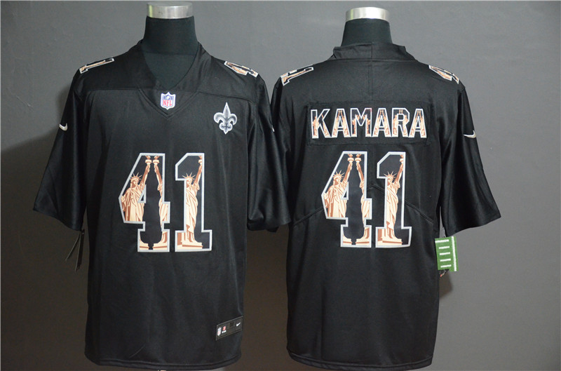 Nike Saints 41 Alvin Kamara Black Statue of Liberty Limited Jersey