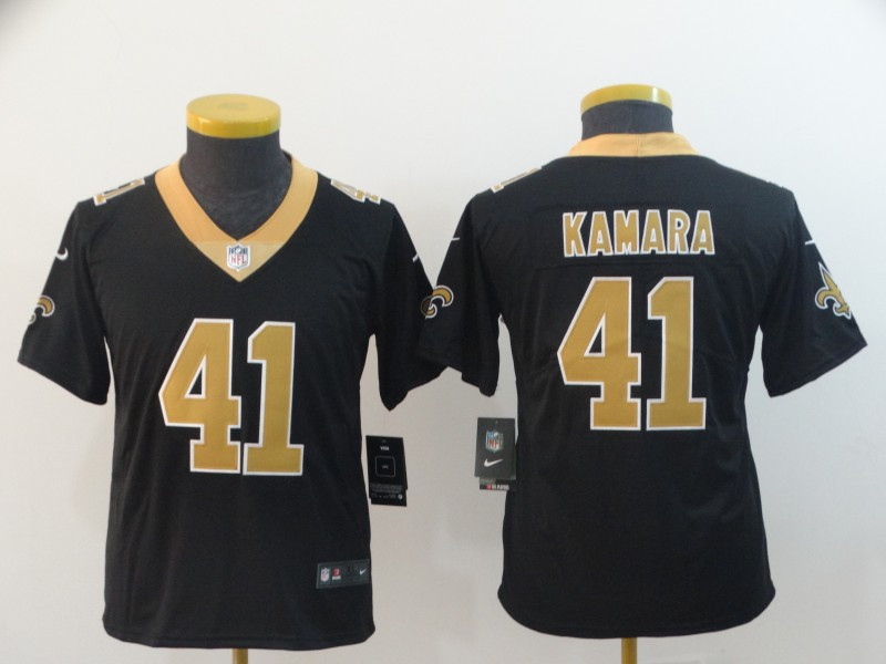  Saints 41 Alvin Kamara Black Youth Vapor Untouchable Limited Jersey