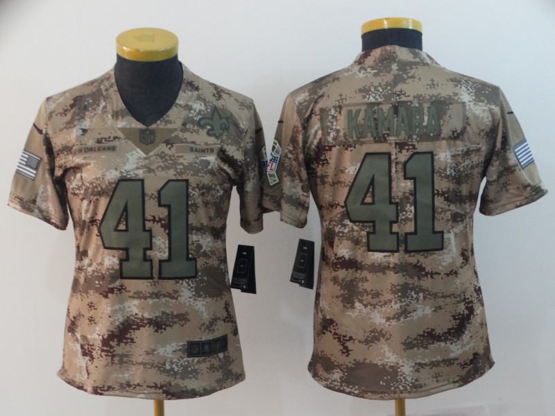  Saints 41 Alvin Kamara Camo Women Salute To Service Limited Jersey