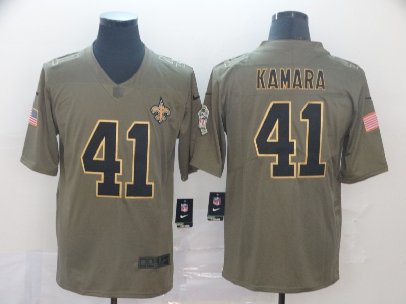 Nike Saints 41 Alvin Kamara Olive Salute To Service Limited Jersey