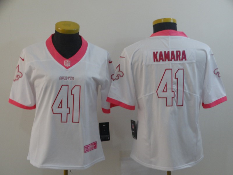 Women New Orleans Saints #41 Alvin Kamara White Vapor Untouchable