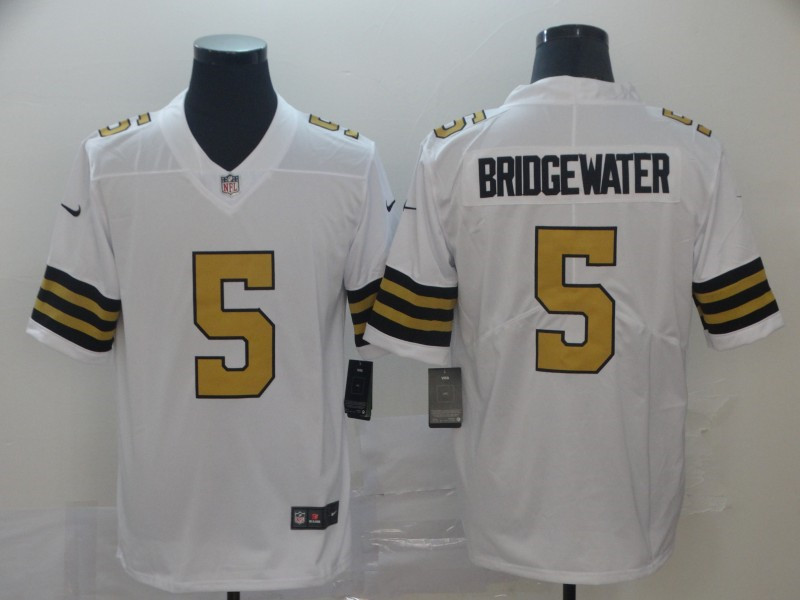 Nike Saints 5 Teddy Bridgewater White Color Rush Limited Jesey