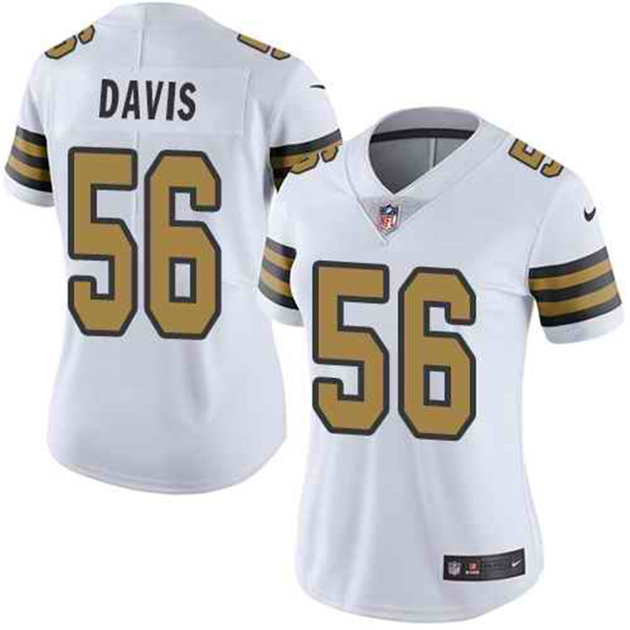  Saints 56 DeMario Davis White Women Color Rush Limited Jersey